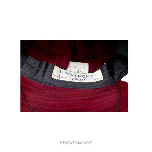 ? Givenchy Play Logo Notch Bucket Hat - Wine Microsuede